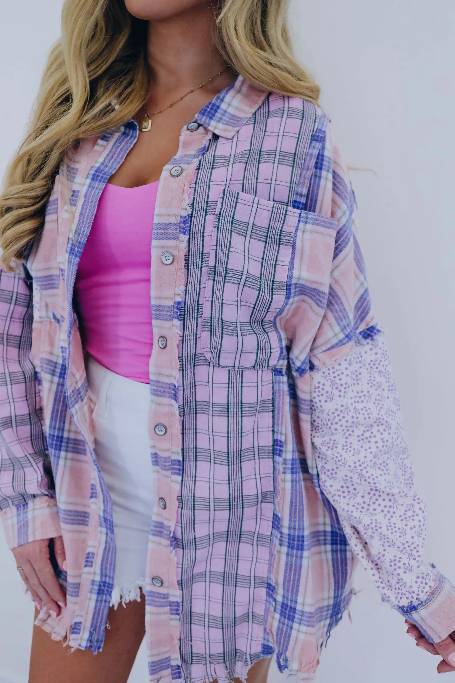 Plaid Perfection Colorblock Shirt - 2 Colors