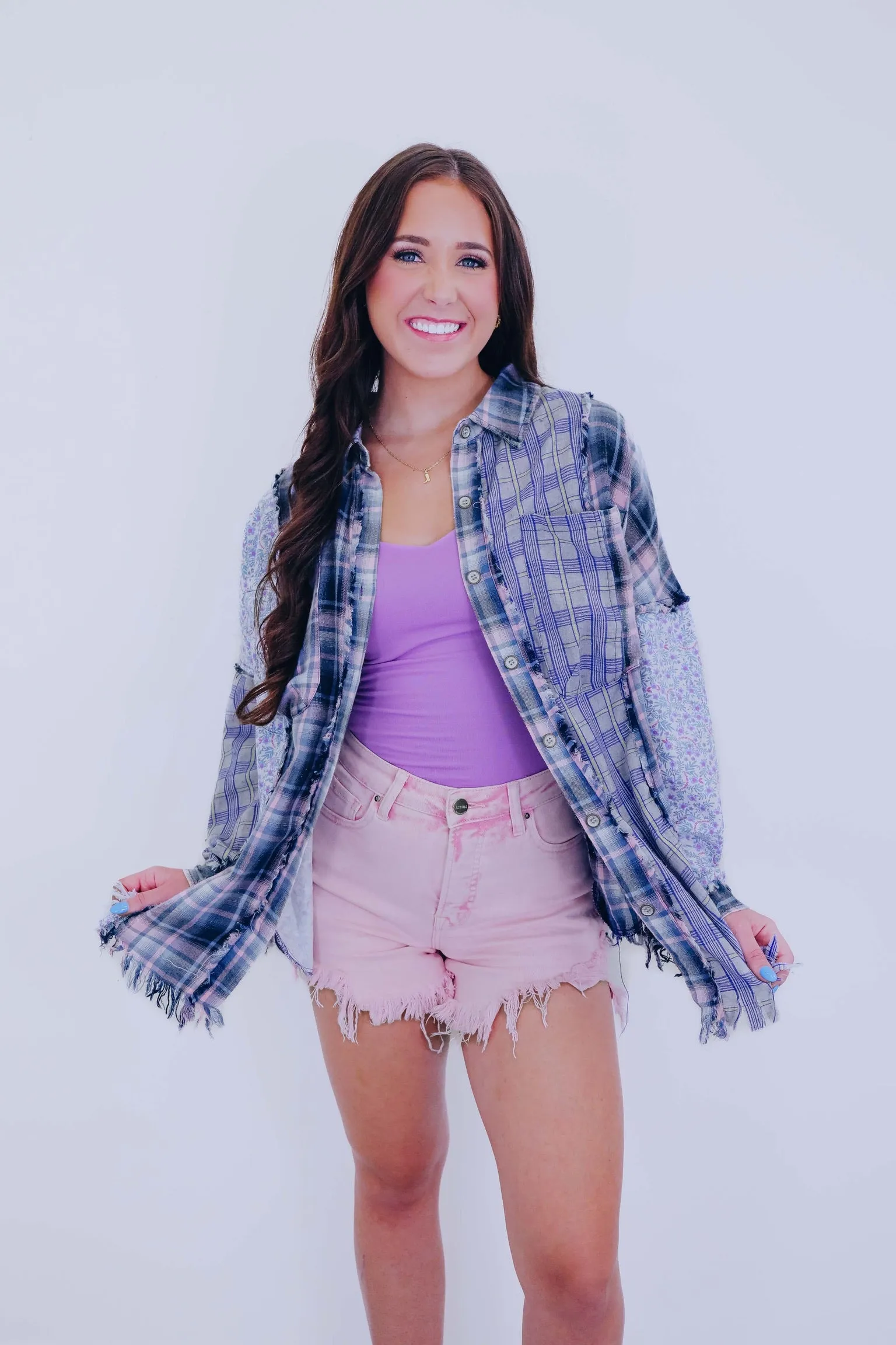 Plaid Perfection Colorblock Shirt - 2 Colors