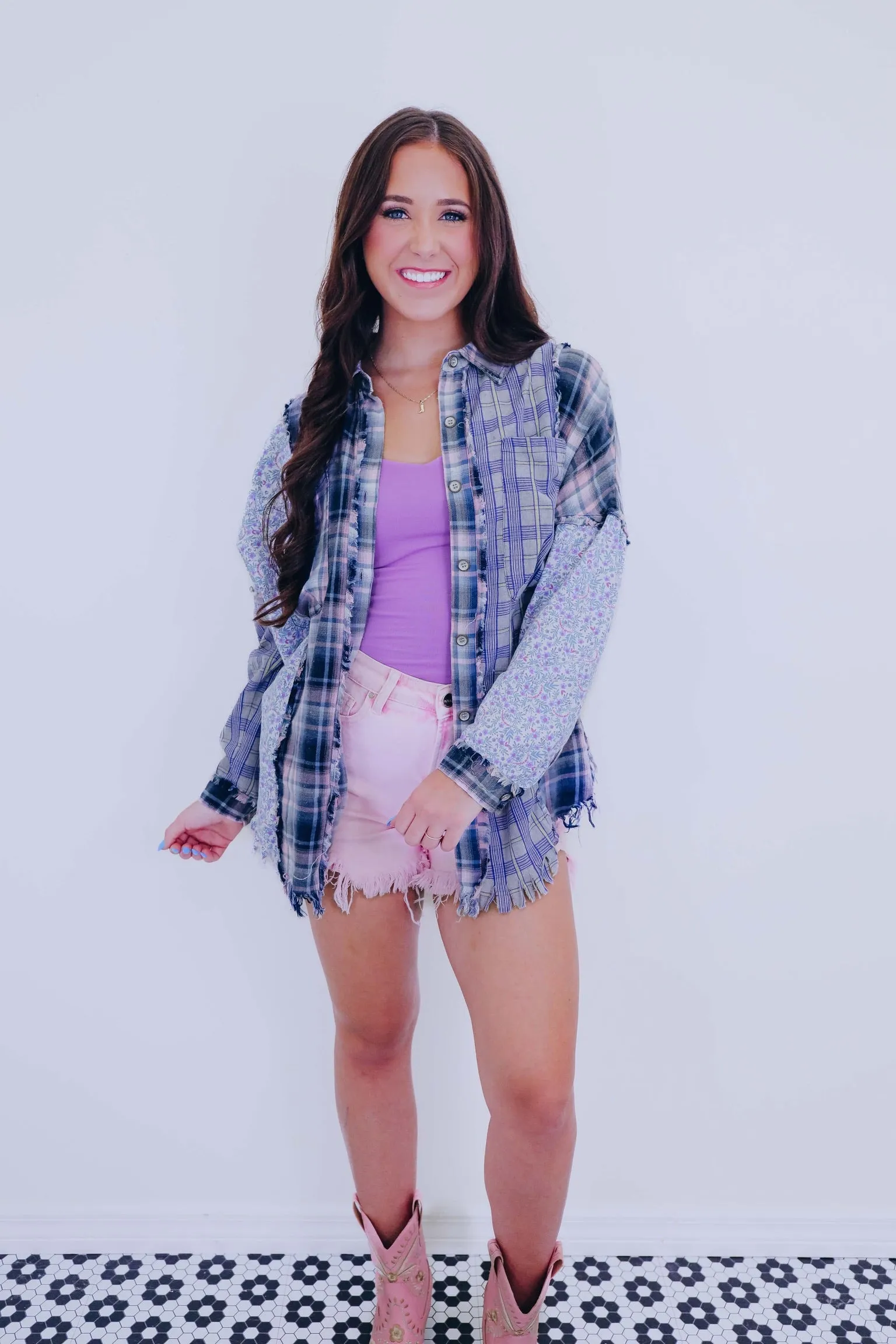 Plaid Perfection Colorblock Shirt - 2 Colors