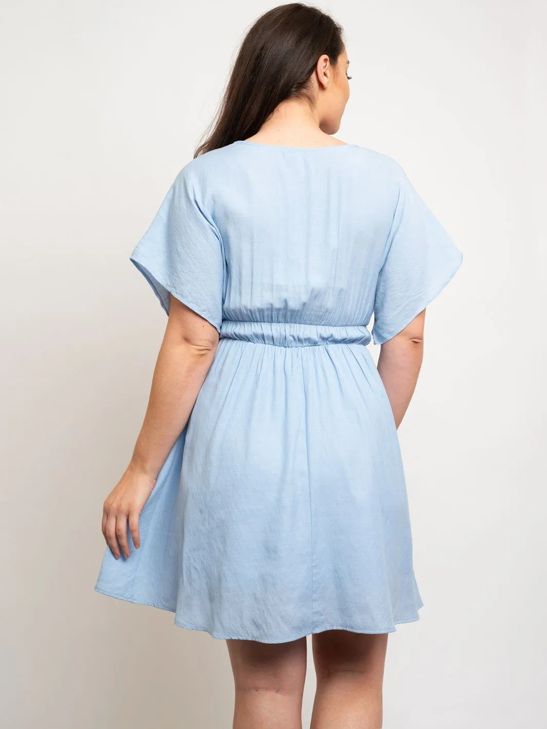 PLUS SIZE WOVEN MINI DRESS