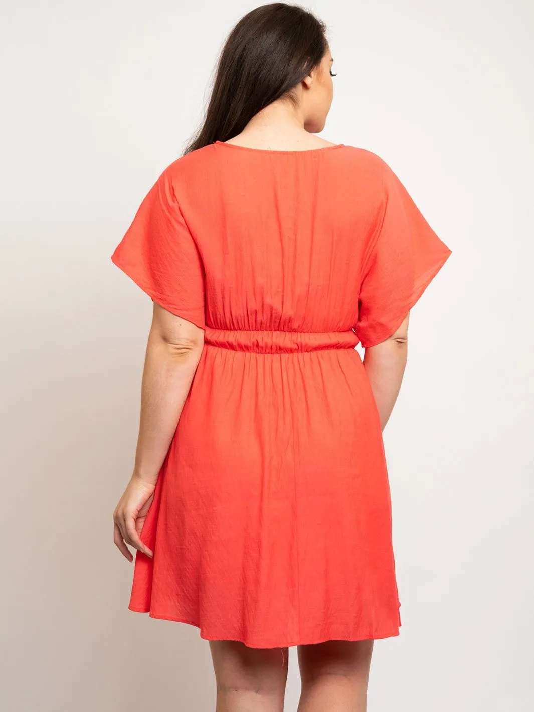 PLUS SIZE WOVEN MINI DRESS