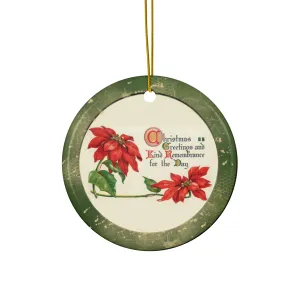 Poinsette Ceramic Disc Ornament       Item #2863973