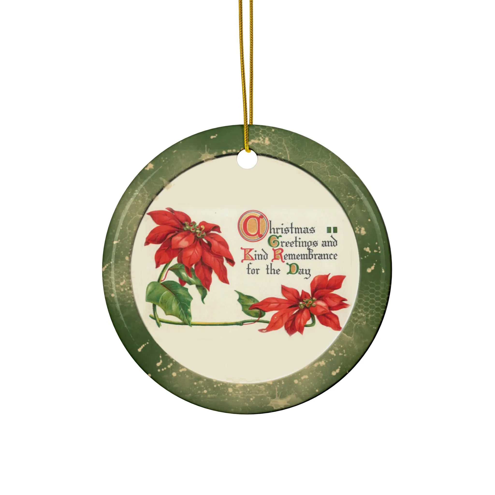 Poinsette Ceramic Disc Ornament       Item #2863973