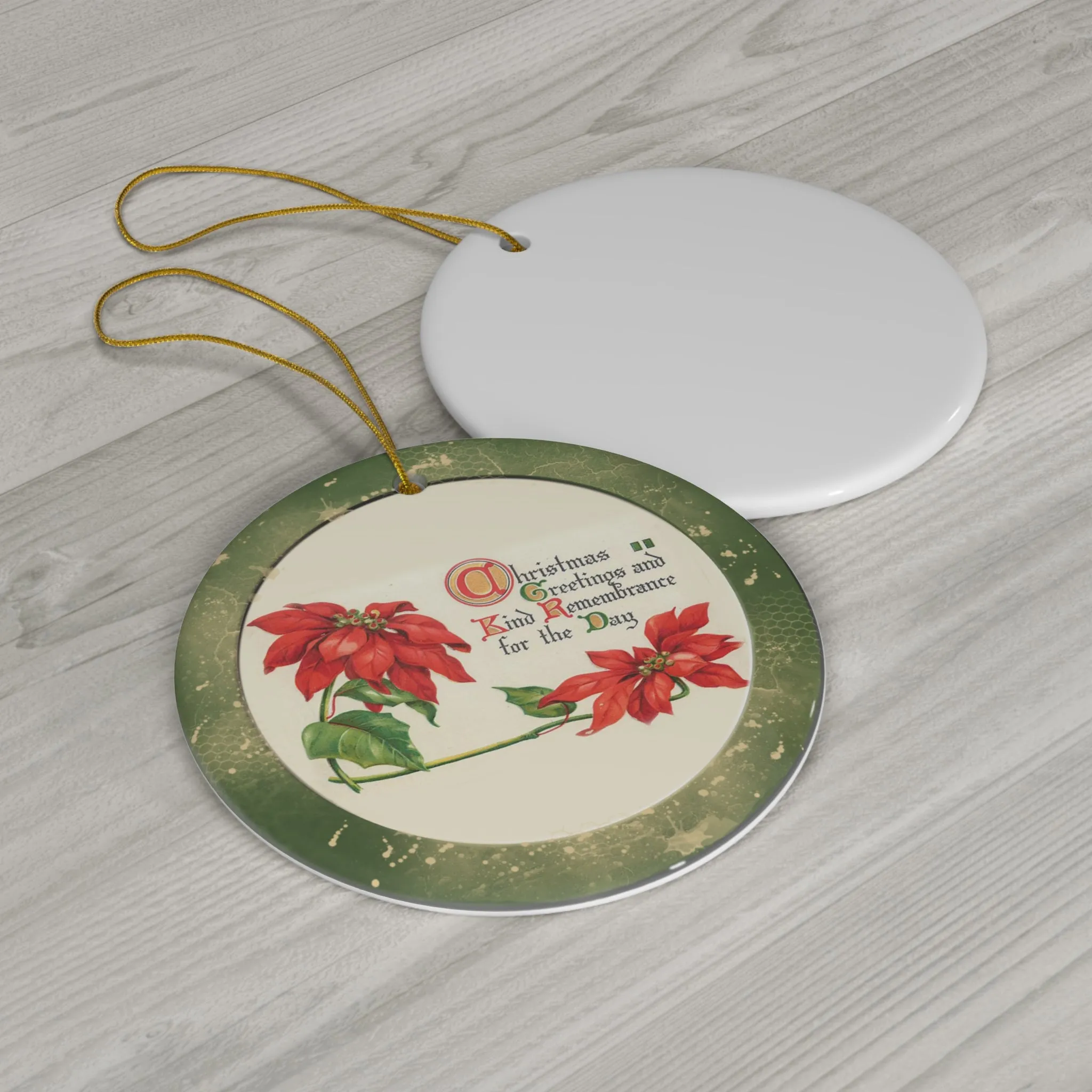 Poinsette Ceramic Disc Ornament       Item #2863973
