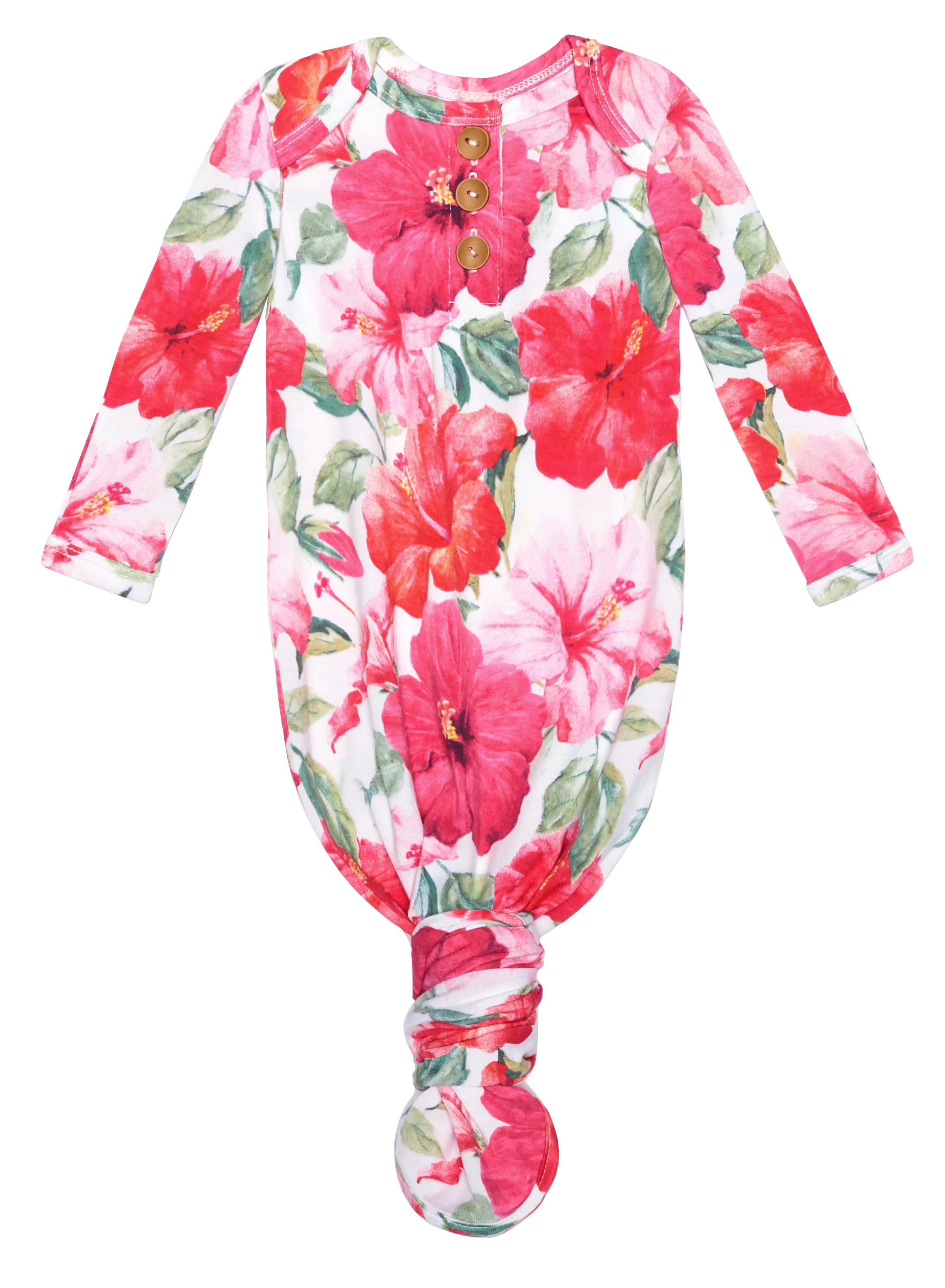 Posh Peanut Maui Wood Button Knotted Gown