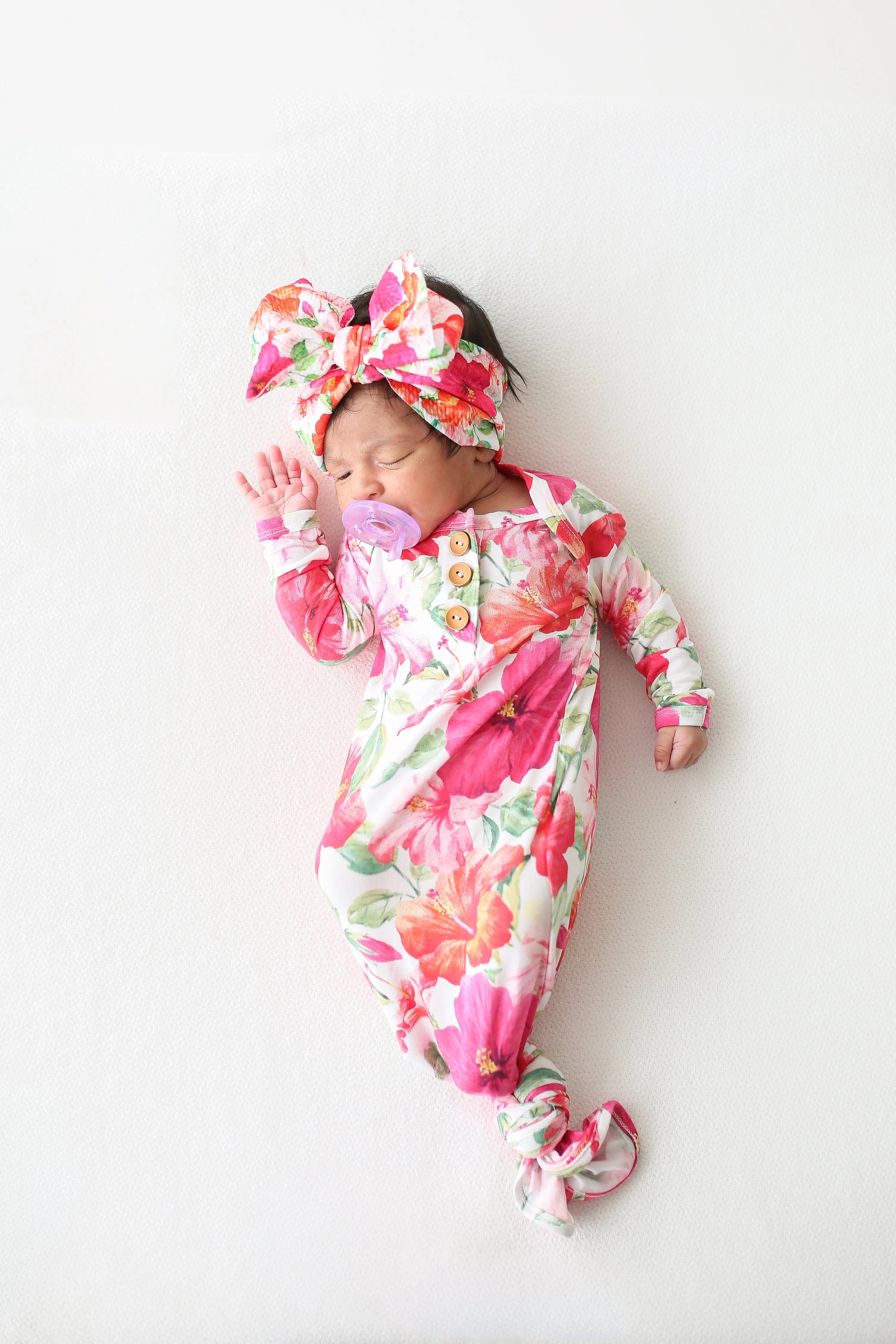 Posh Peanut Maui Wood Button Knotted Gown
