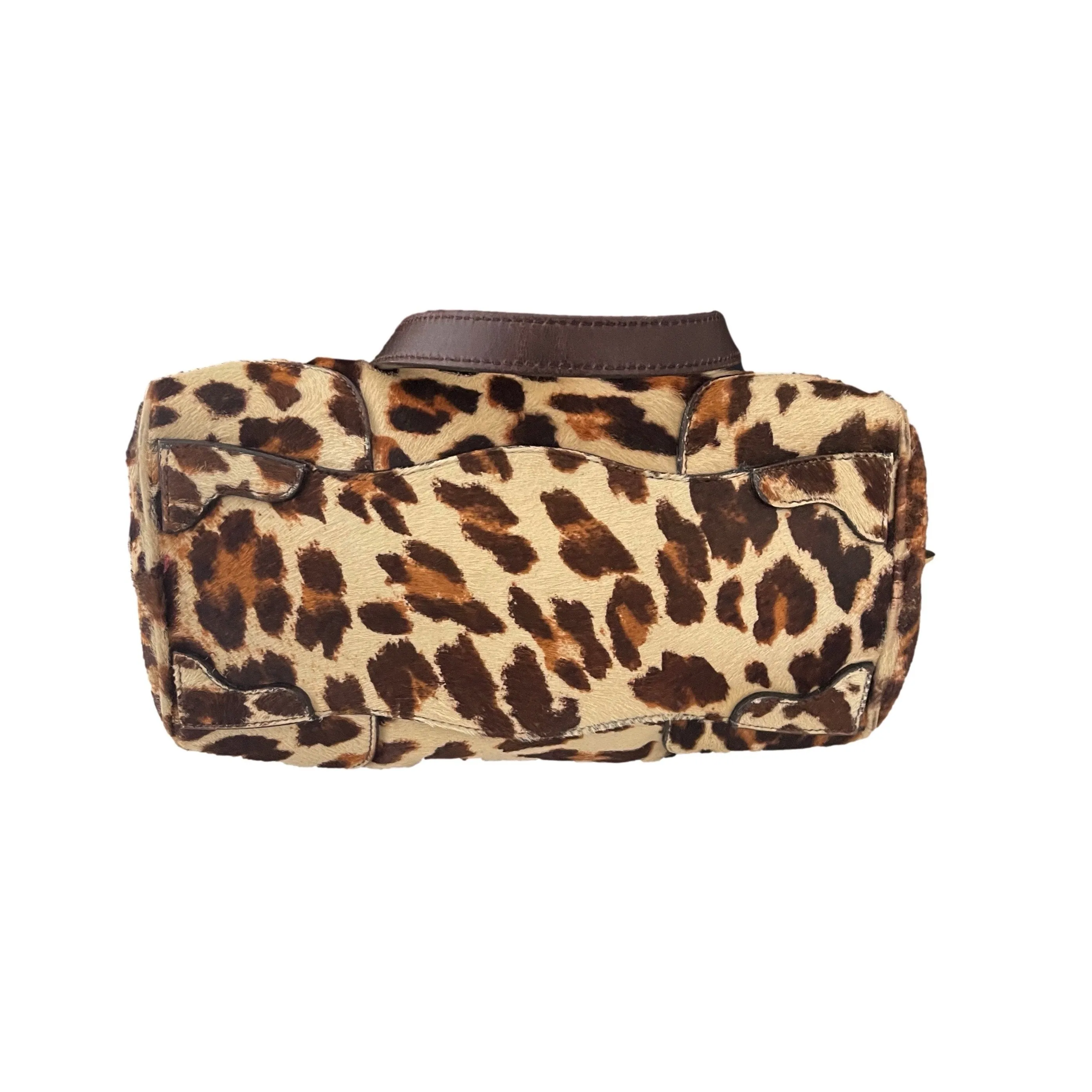 Prada Cheetah Calf Hair Double Strap Shoulder Bag