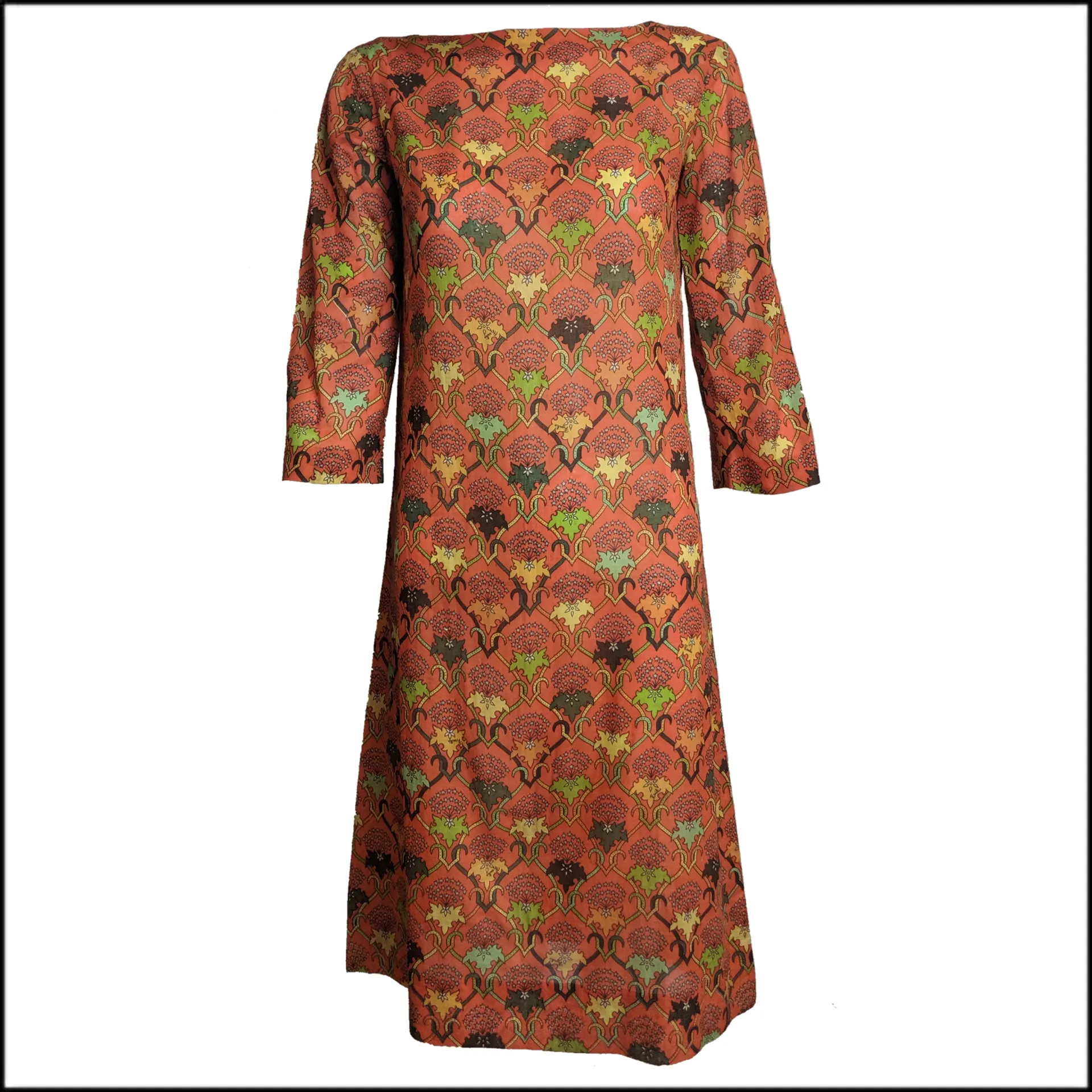 Pucci 60s Orange Cotton Print Shift Dress