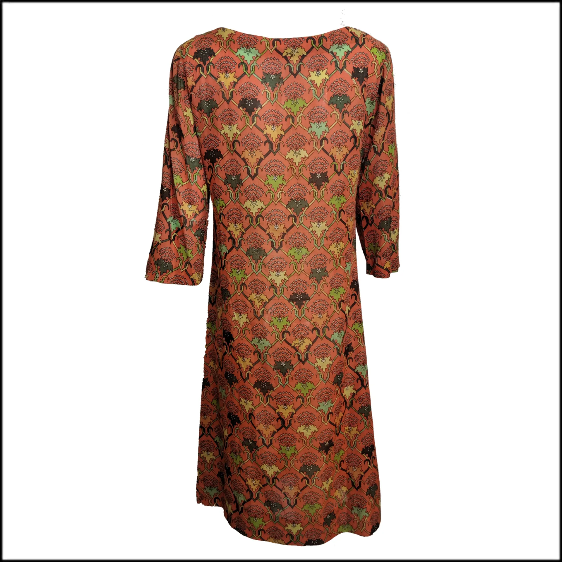 Pucci 60s Orange Cotton Print Shift Dress