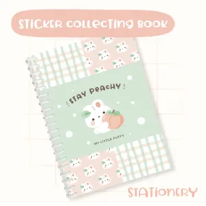 Puffy Peach Bunny Sticker Collecting Book