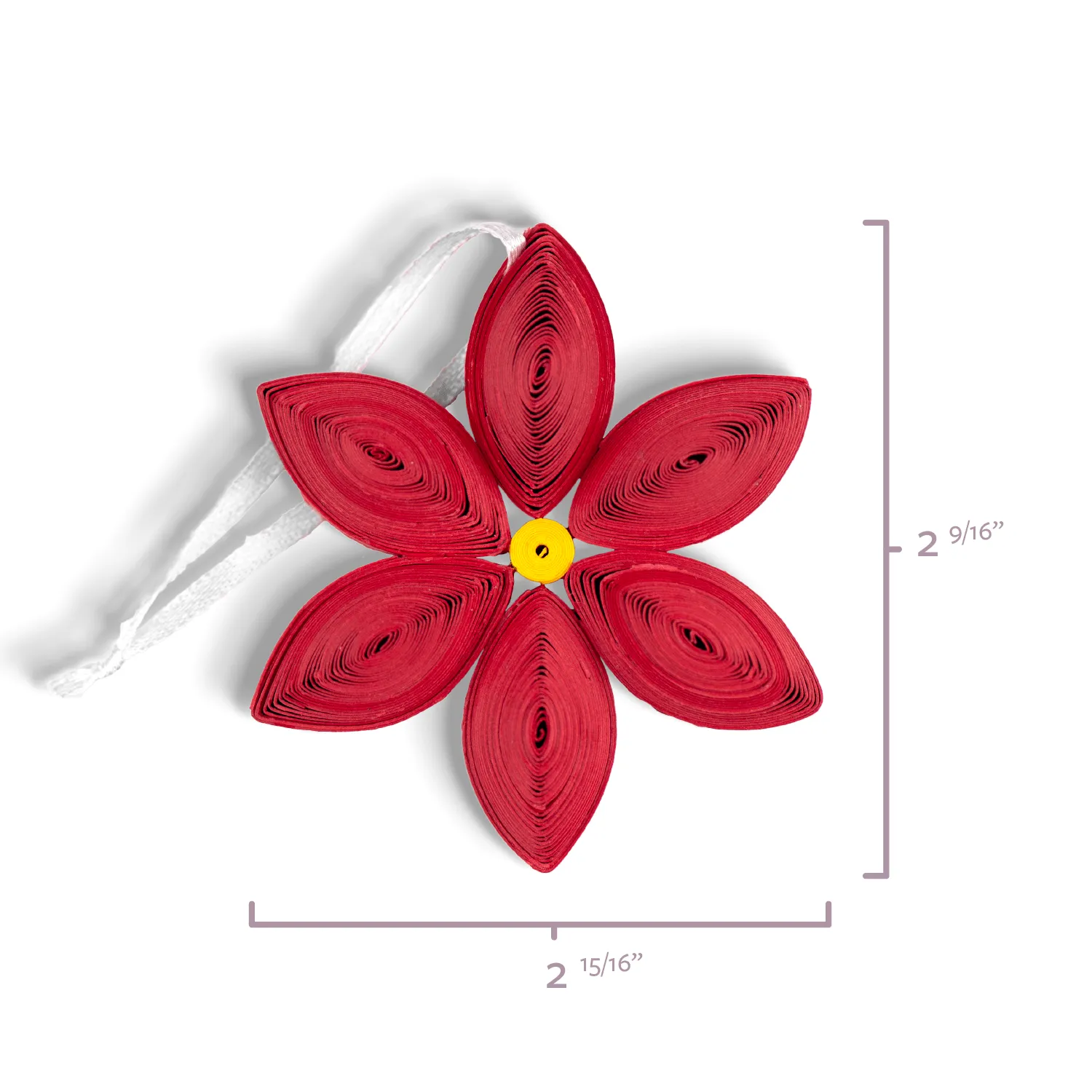 Quilled Poinsettia Ornaments Box Set