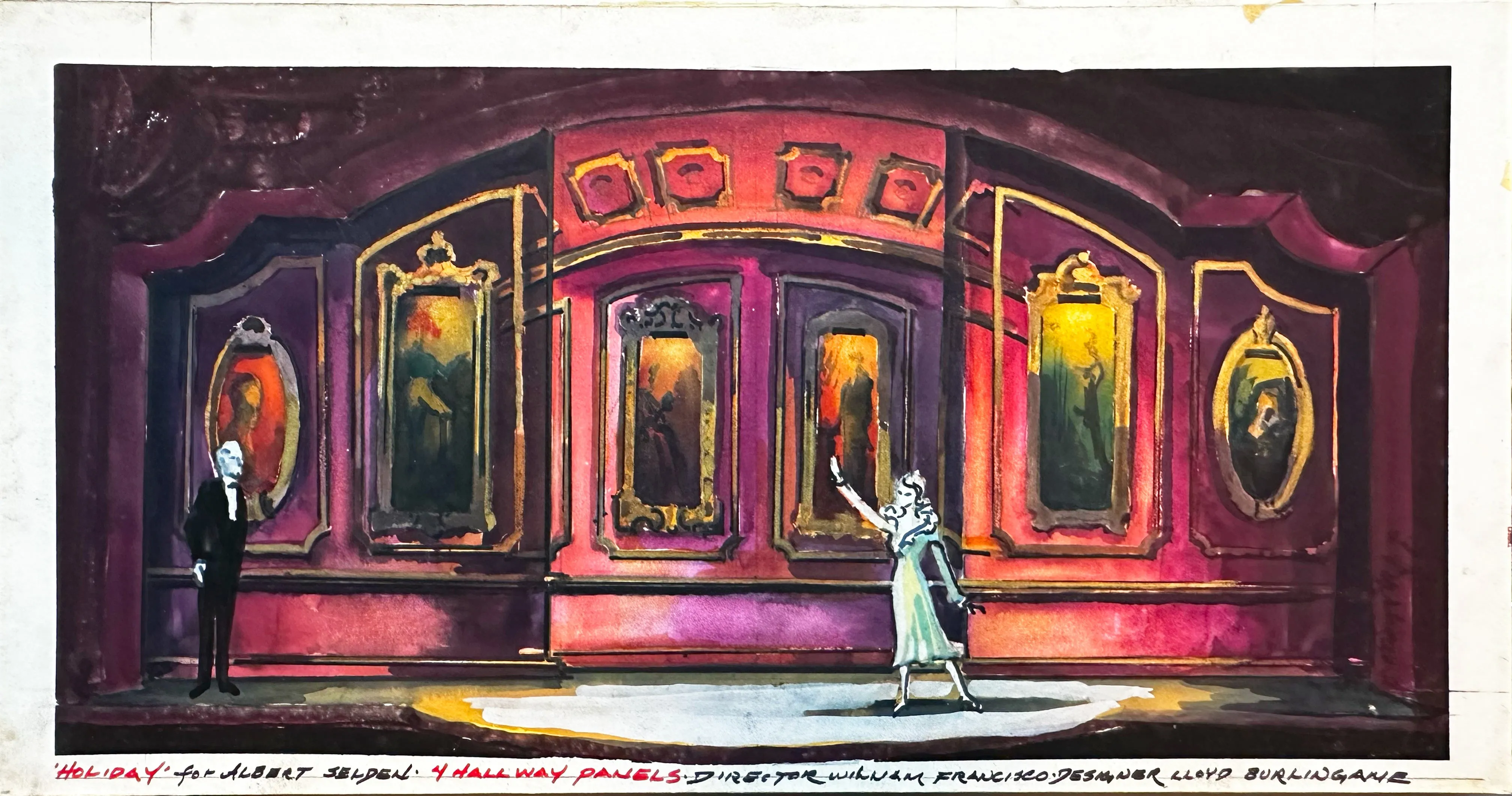"Holiday" Set Renderings (4) by Lloyd Burlingame