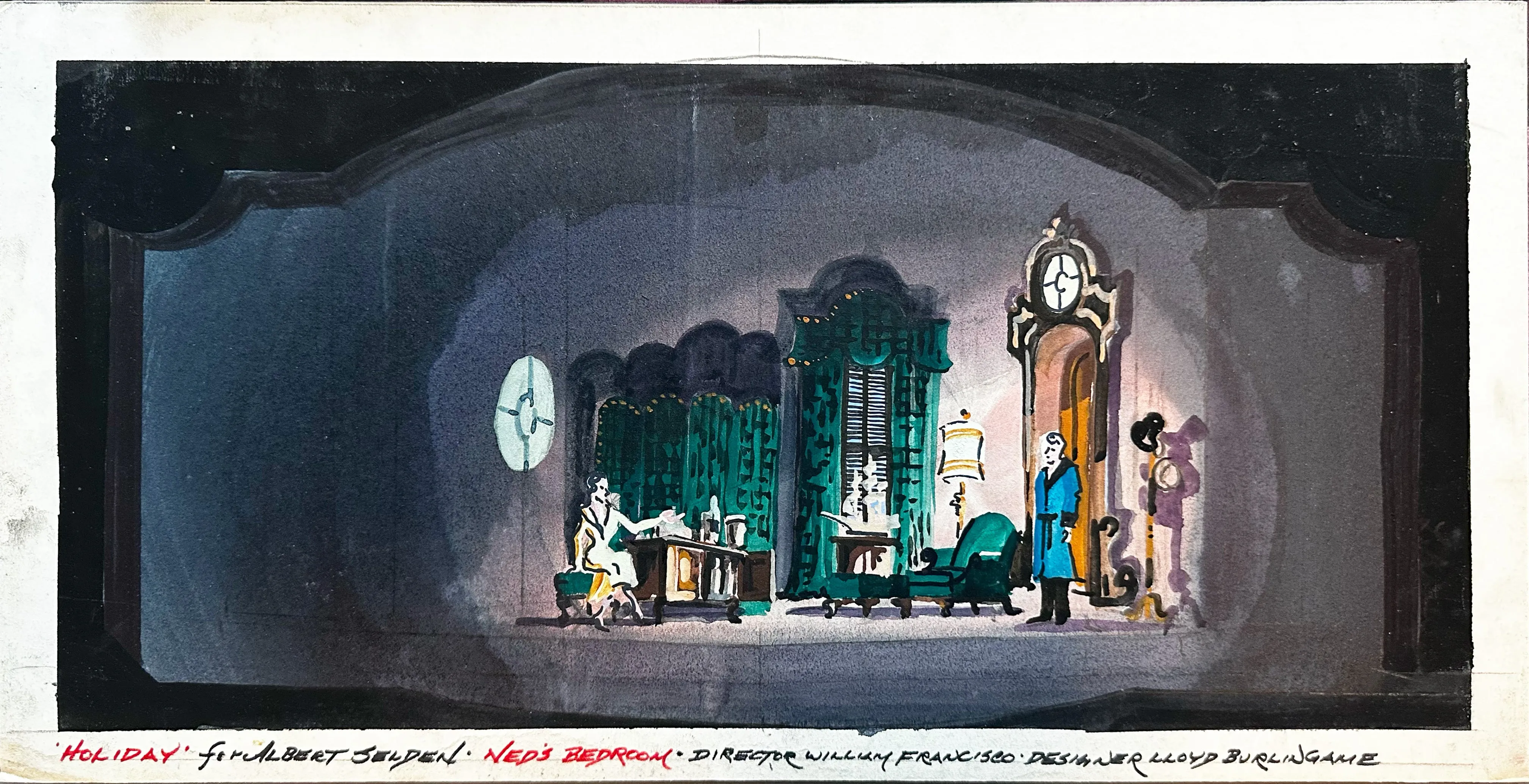 "Holiday" Set Renderings (4) by Lloyd Burlingame