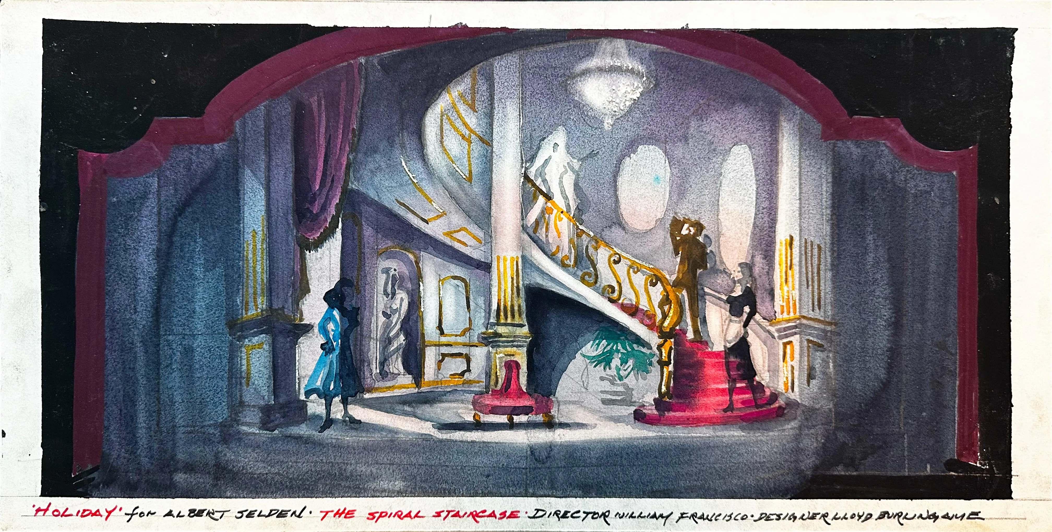 "Holiday" Set Renderings (4) by Lloyd Burlingame