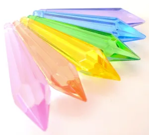 Rainbow Icicle Chandelier Crystals Pastel Set 6pc