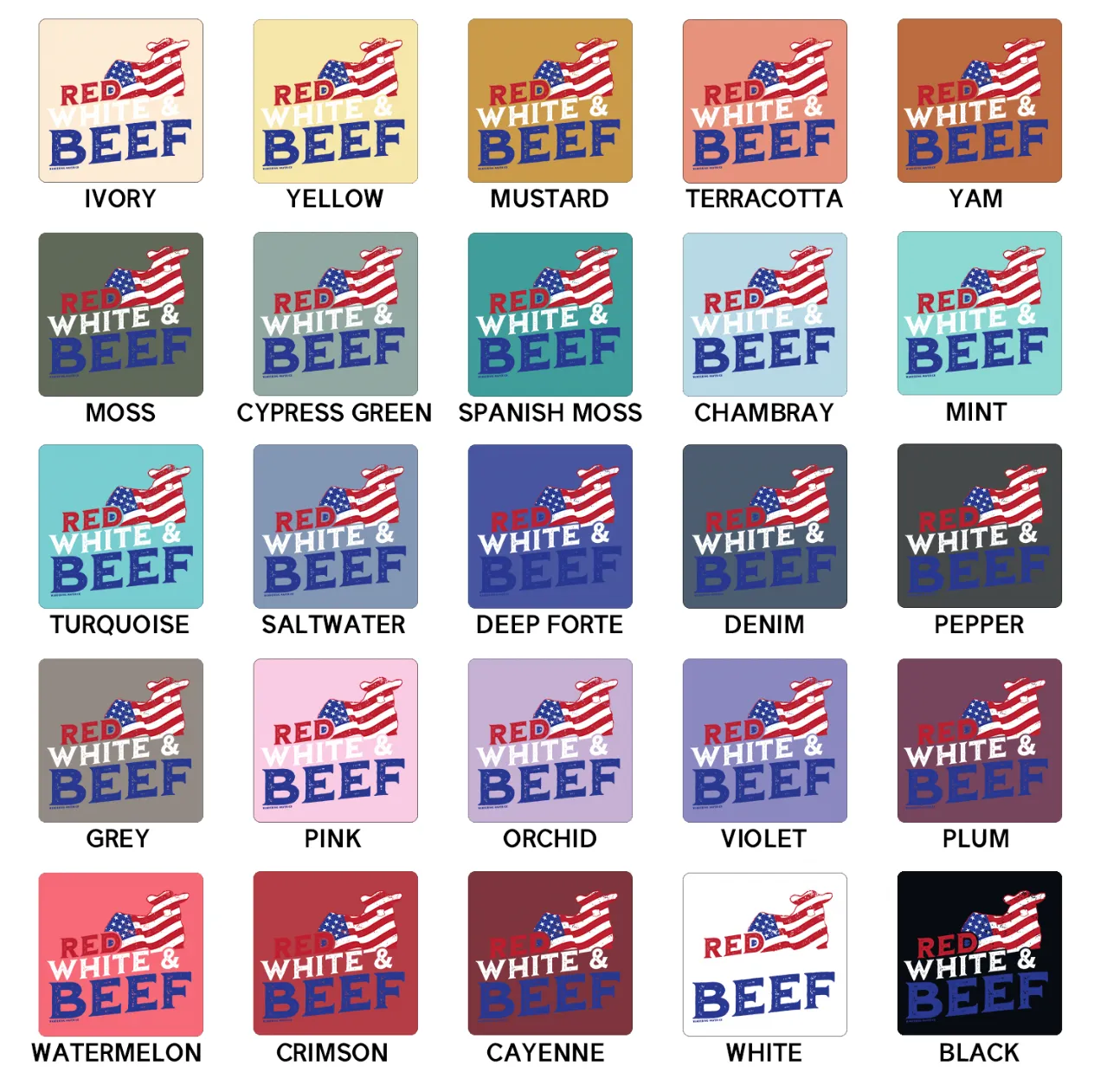 Red White and Beef ComfortWash/ComfortColor T-Shirt (S-4XL) - Multiple Colors!