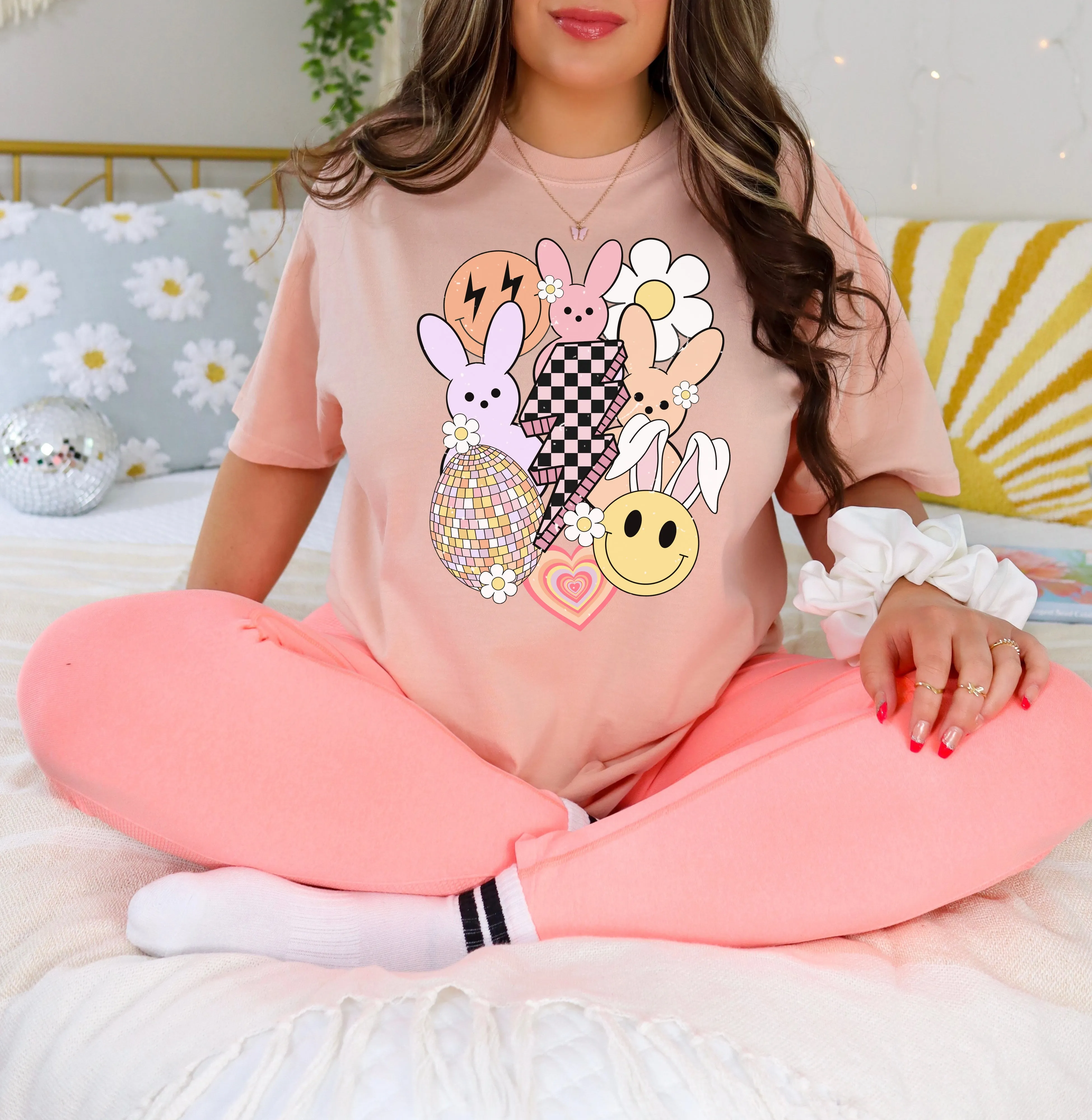 Retro Easter Bolt - Comfort Colors Unisex Adult Tee