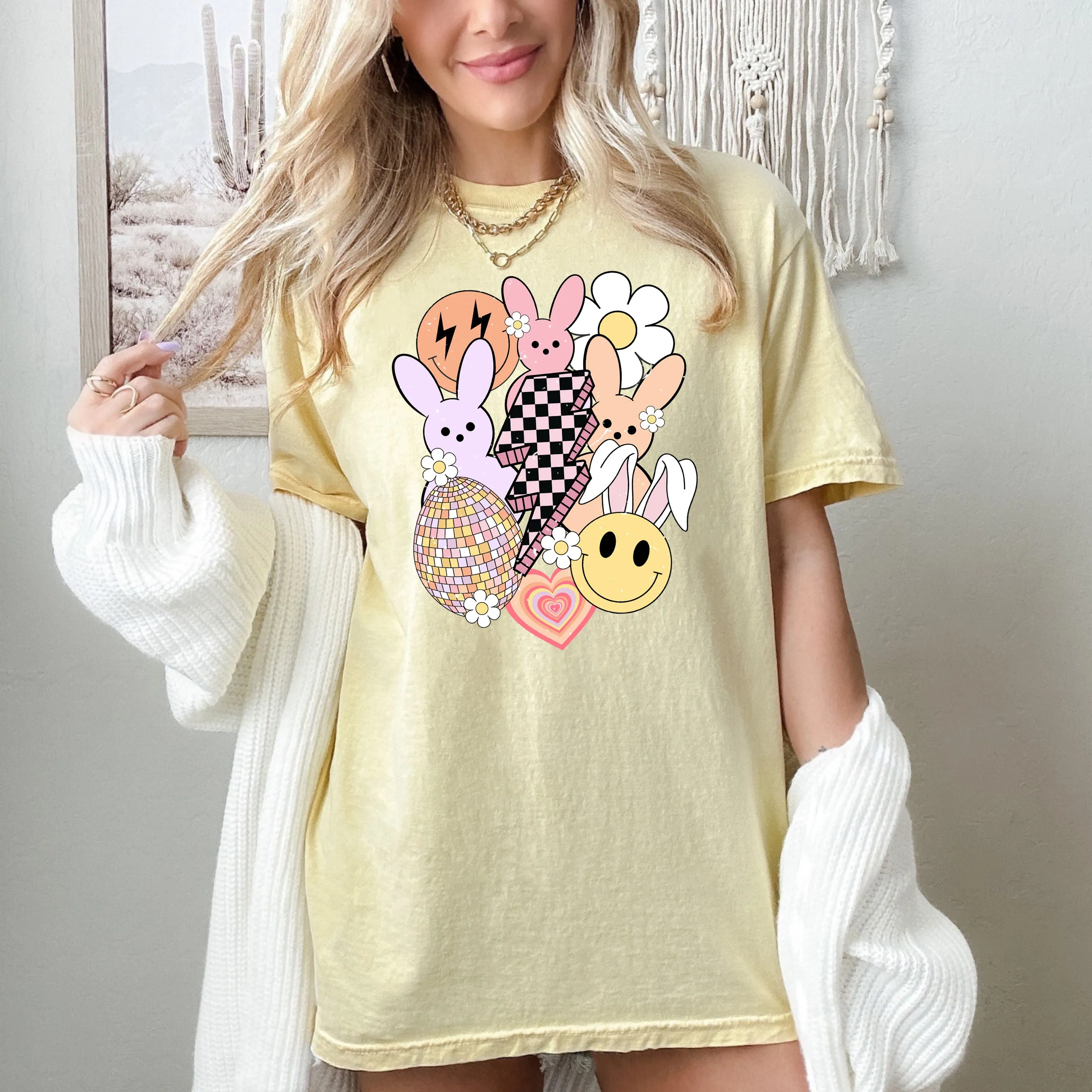 Retro Easter Bolt - Comfort Colors Unisex Adult Tee