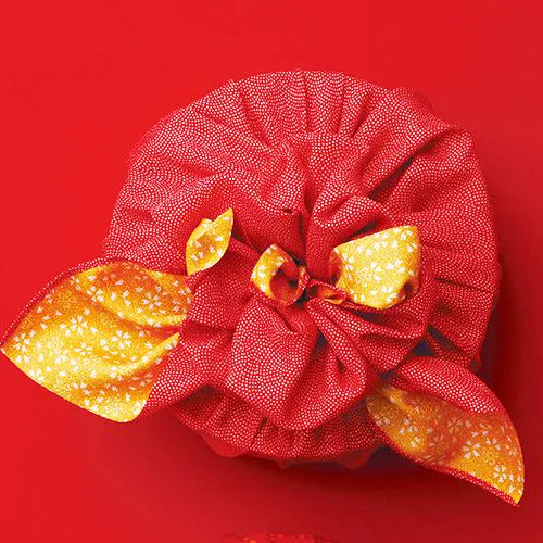 Reversible -Double-Sided Dyeing Furoshiki - 鮫アカ/キ - 45 x 45 cm