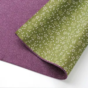 Reversible -Double-Sided Dyeing Furoshiki -  鮫ムラサキ/グリーン - 90 x 90 cm