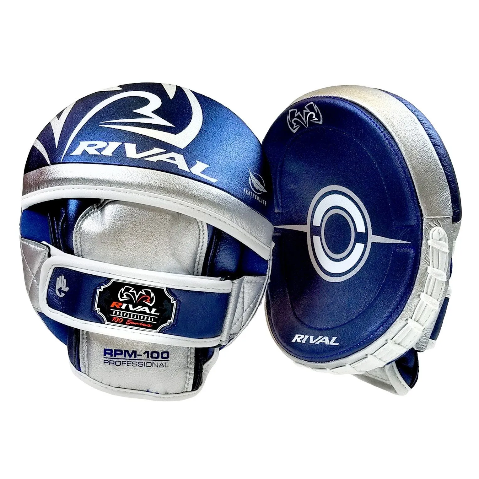 RIVAL RPM100 PUNCH MITTS-BLUE/SILVER