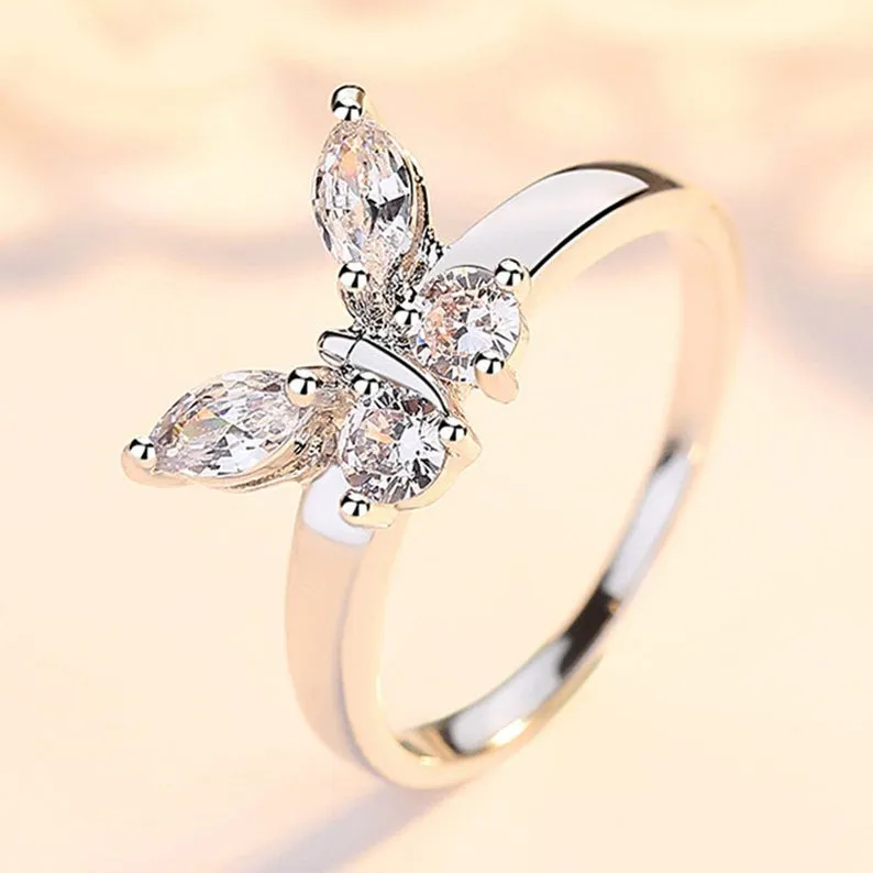 Round Shape white gold vintage Unique moissanite Engagement Ring Hidden Halo wedding Ring Anniversary gift for her Stackable Ring