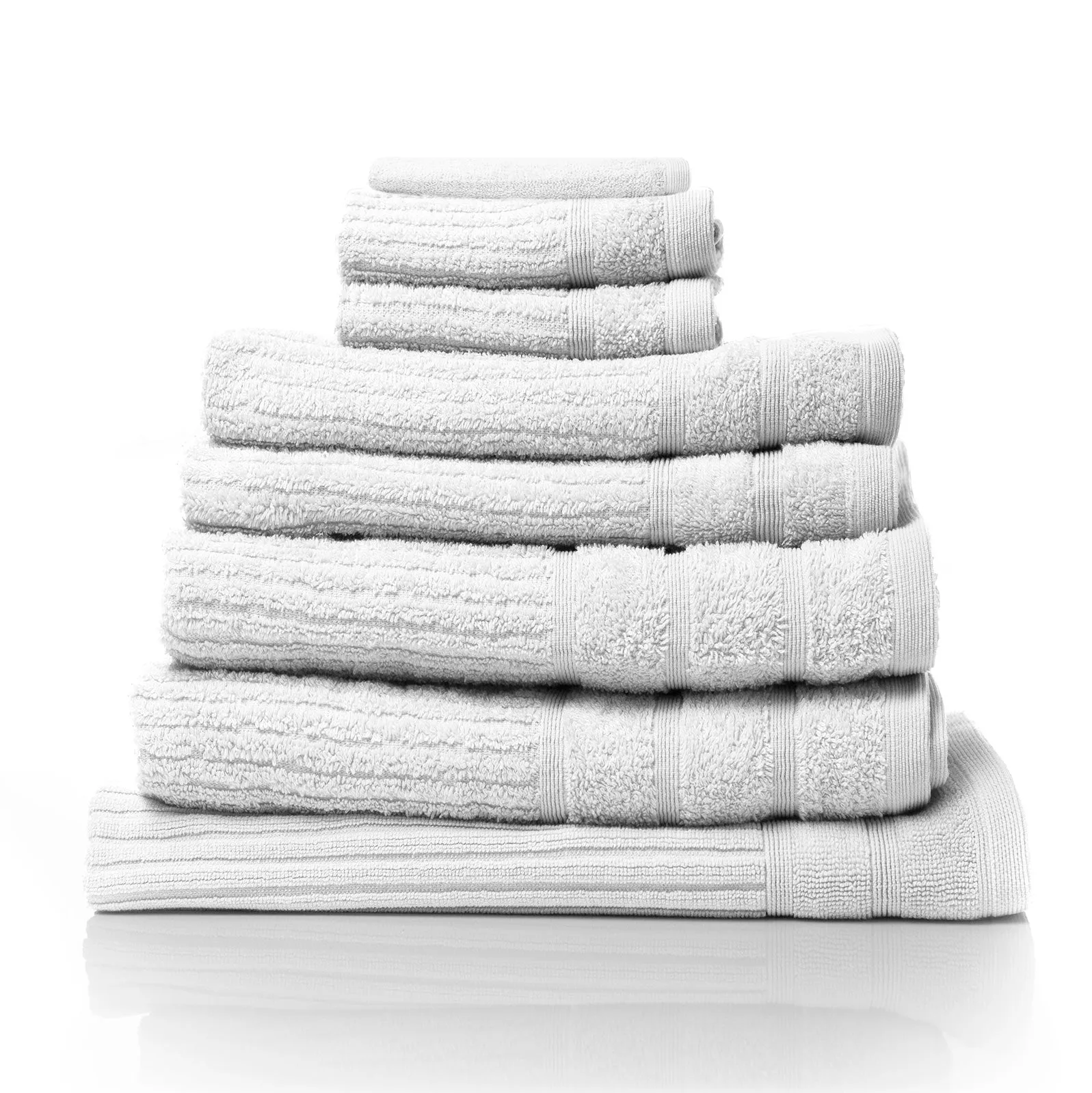 Royal Comfort Eden Cotton 600GSM Luxury Bath Towels Set - 8 PEICE SET - WHITE