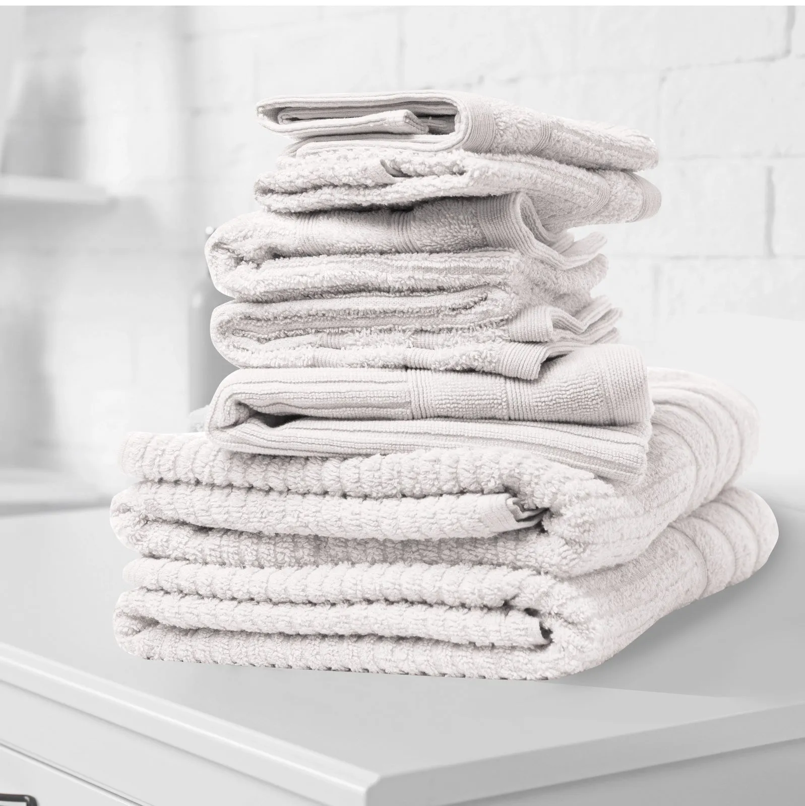 Royal Comfort Eden Cotton 600GSM Luxury Bath Towels Set - 8 PEICE SET - WHITE