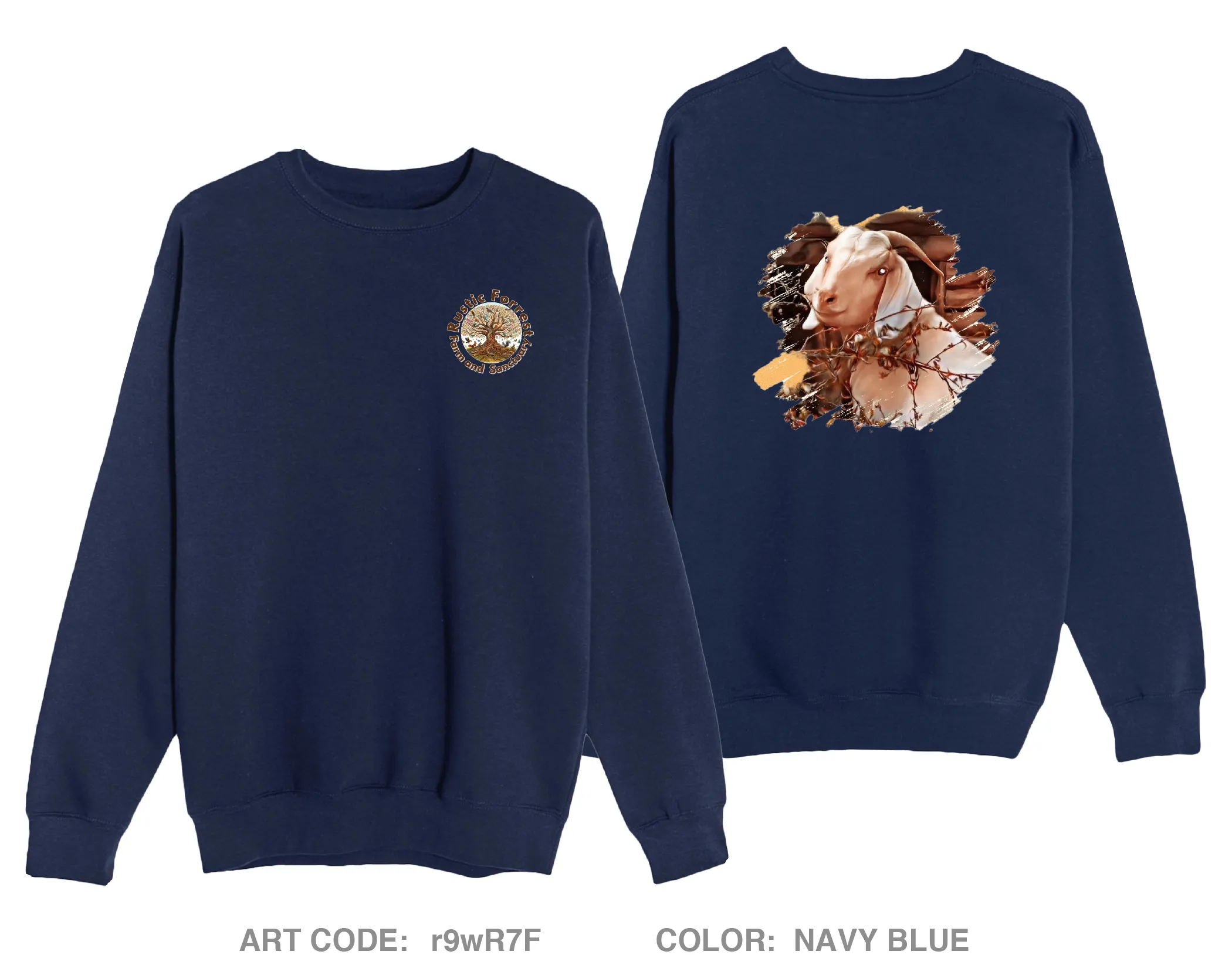 Rustic Forrest Farm & Sanctuary Comfort Unisex Crewneck Sweatshirt - r9wR7F