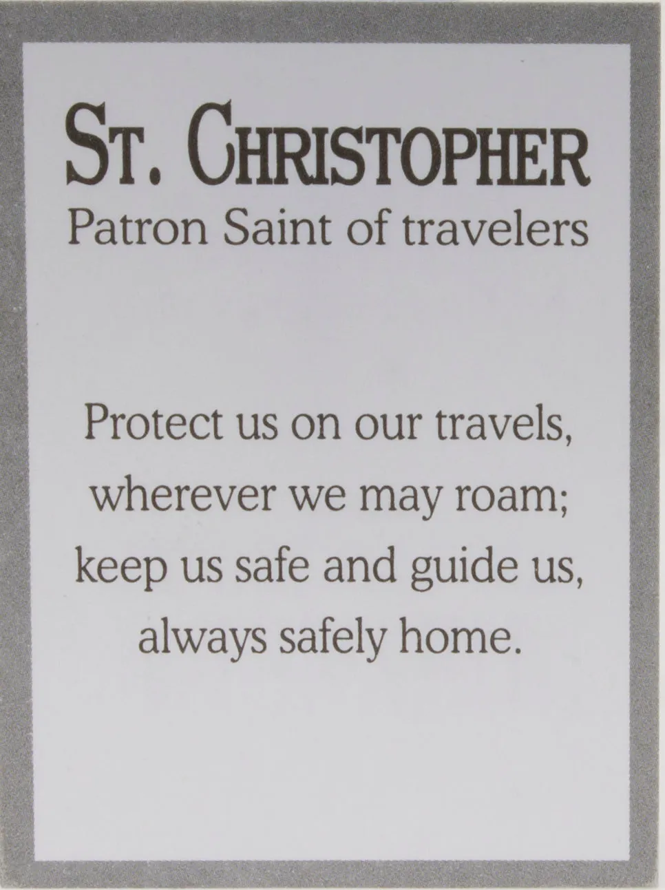 Saint Christopher Patron Saint of Travelers Pocket Charm with Story Card