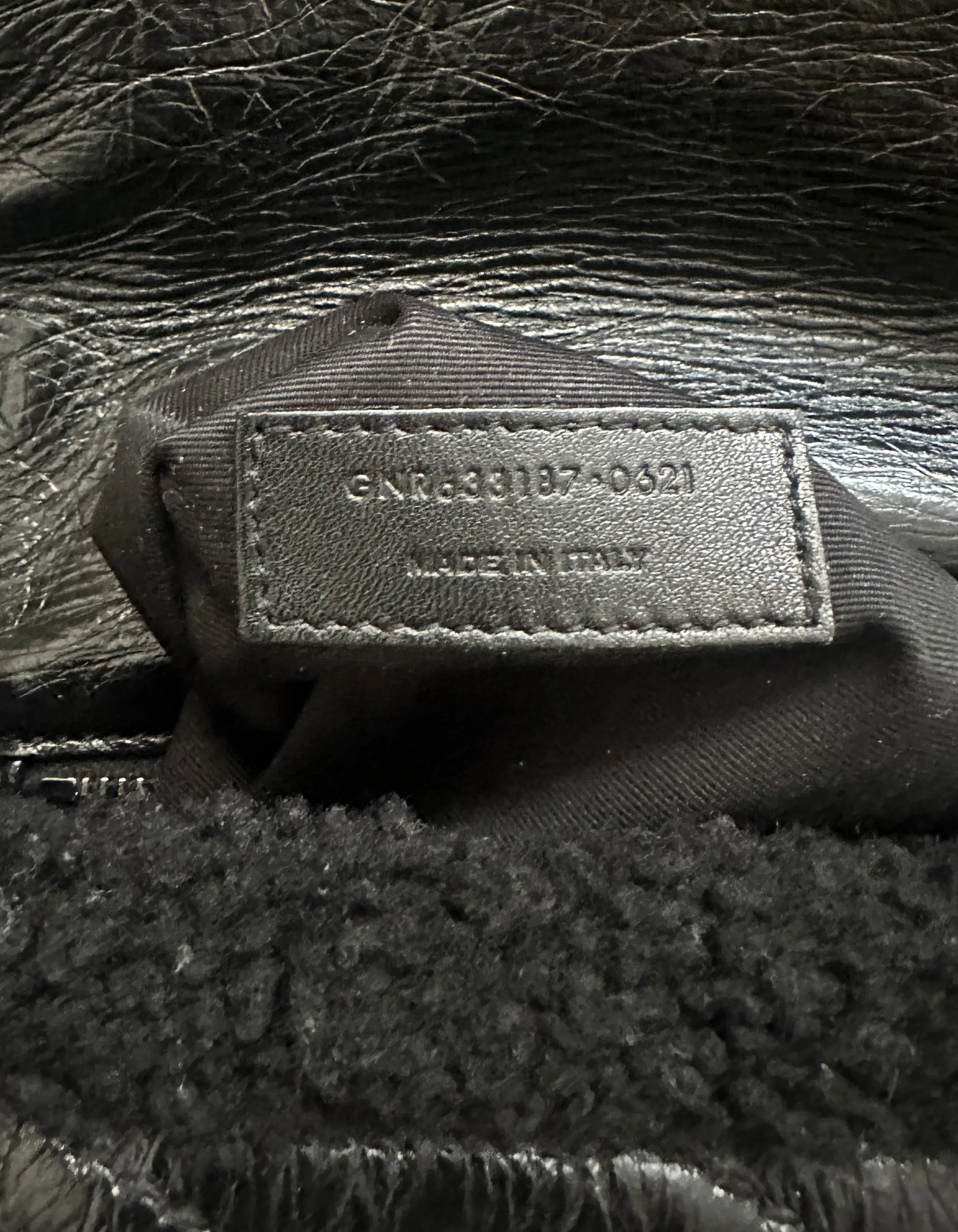Saint Laurent Black Shearling Calfskin Medium Niki Bag
