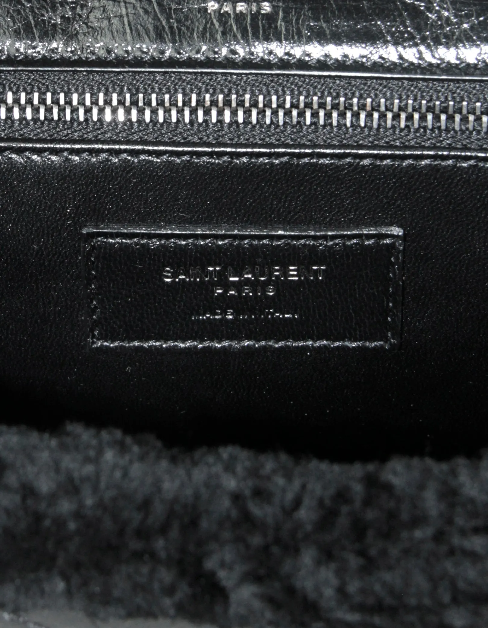 Saint Laurent Black Shearling Calfskin Medium Niki Bag