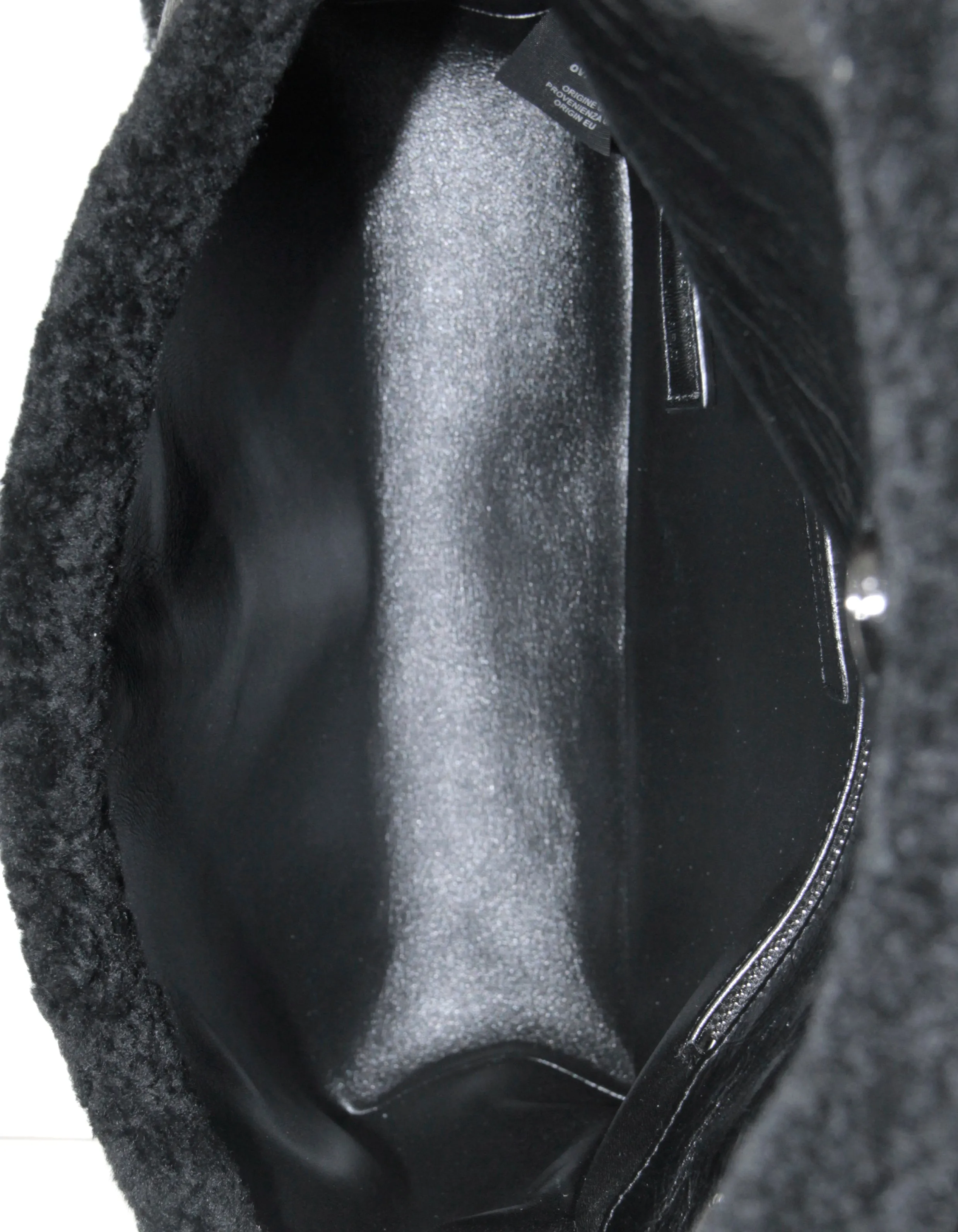 Saint Laurent Black Shearling Calfskin Medium Niki Bag