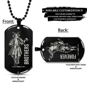 Samurai Dog Tag - Brothers Forever - Bushido - Katana - Ronin - Miyamoto Musashi - Samurai Necklace - Engrave Dog Tag