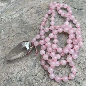 Santa Fe Crystal and Rose Quartz Mala