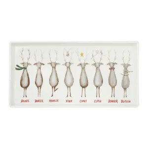 SANTA'S REINDEER STONEWARE PLATTER