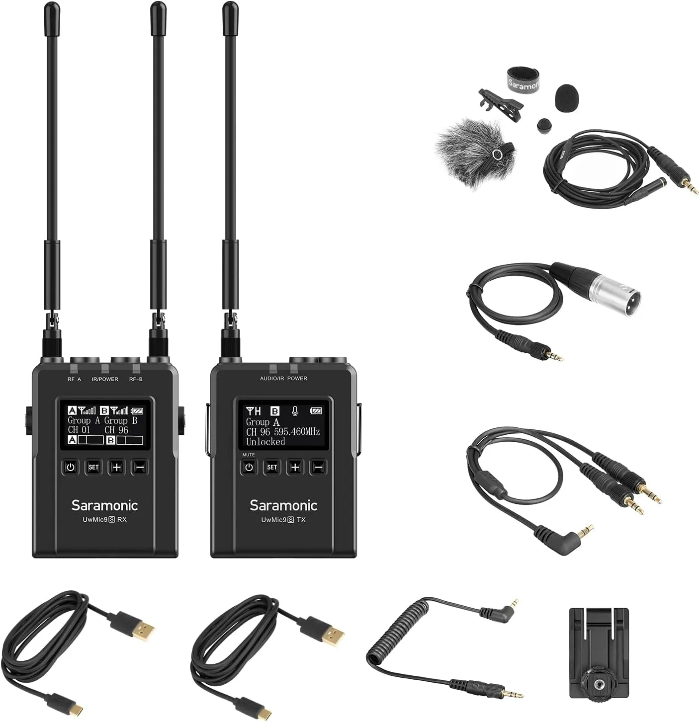 Saramonic UWMIC9SKIT1 Camera-Mount Wireless Omni Lavalier Microphone System (514 to 596 MHz)