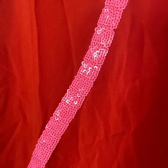 Sass &amp; Bide Mini Dress Red w Pink Sequins Color block Party Dress
