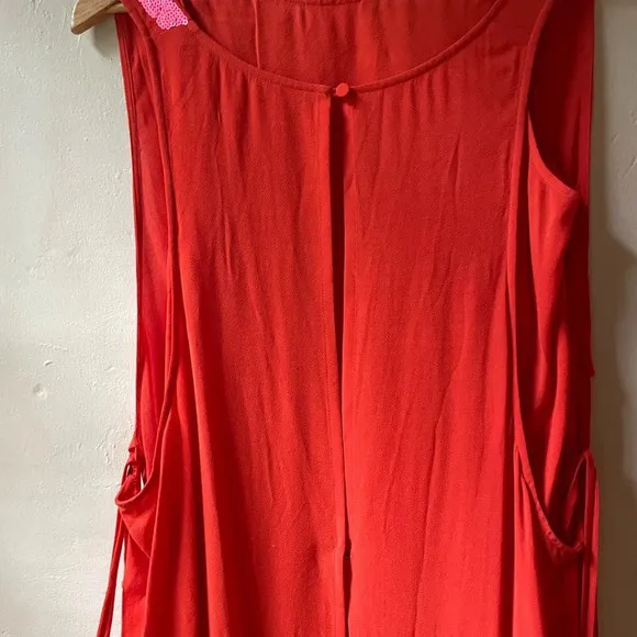 Sass &amp; Bide Mini Dress Red w Pink Sequins Color block Party Dress