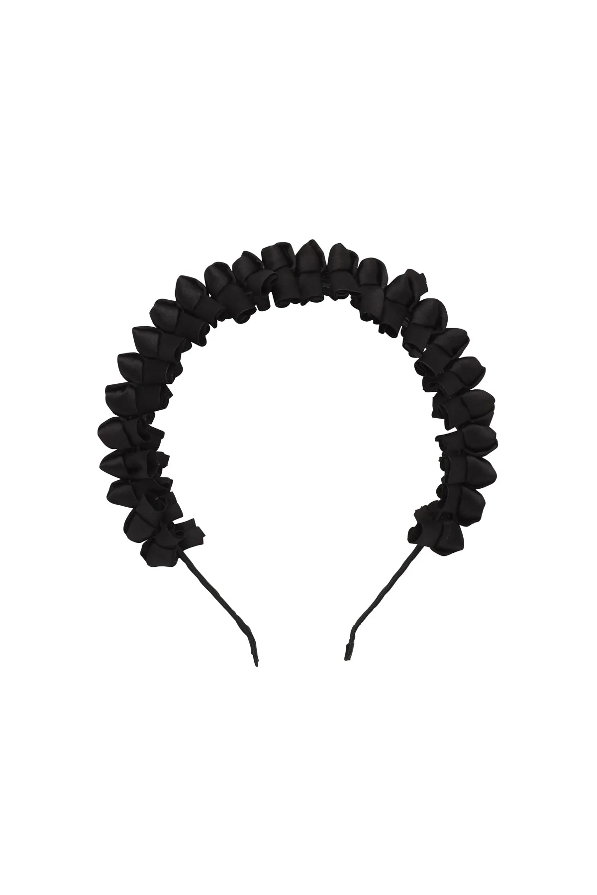 Satin Tied Headband - Black