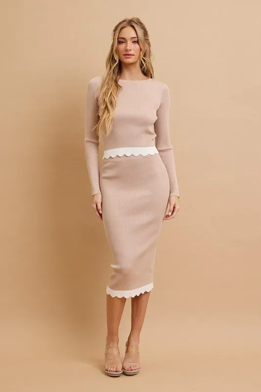 Scallop Knit Set