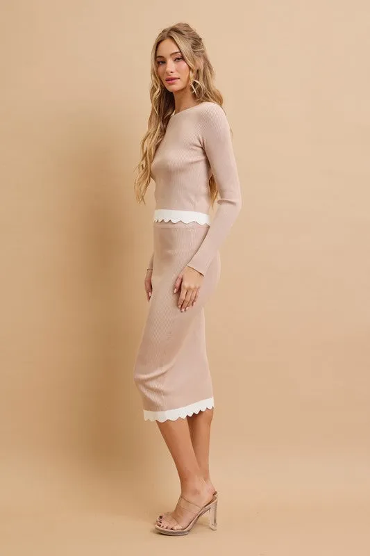 Scallop Knit Set