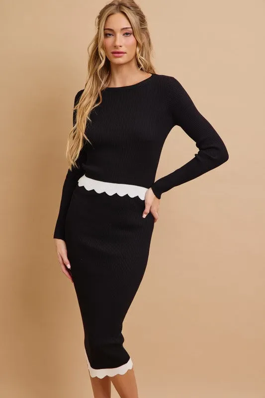 Scallop Knit Set