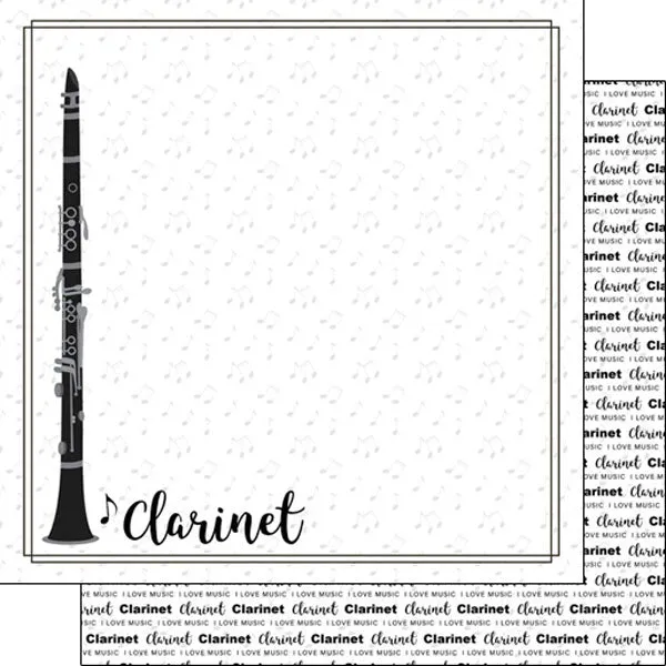 Scrapbook Customs 12x12 Paper - Clarinet Notes