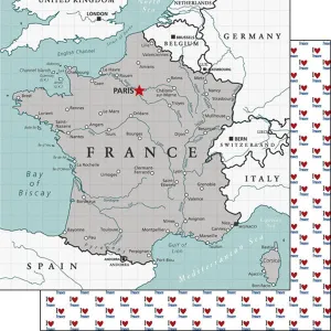 Scrapbook Customs 12x12 Paper - France Adventure Map