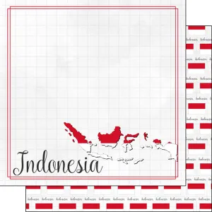 Scrapbook Customs 12x12 Paper - Indonesia Adventure Border