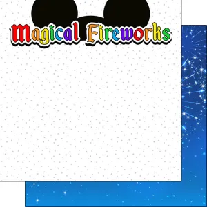Scrapbook Customs 12x12 Paper - Magical Fireworks