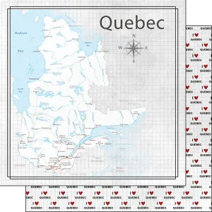 Scrapbook Customs 12x12 Paper - Quebec  Adventure Flag