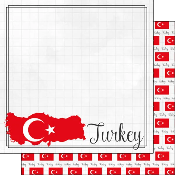 Scrapbook Customs 12x12 Paper -Turkey Adventure Border