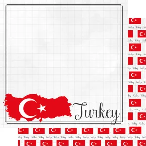 Scrapbook Customs 12x12 Paper -Turkey Adventure Border
